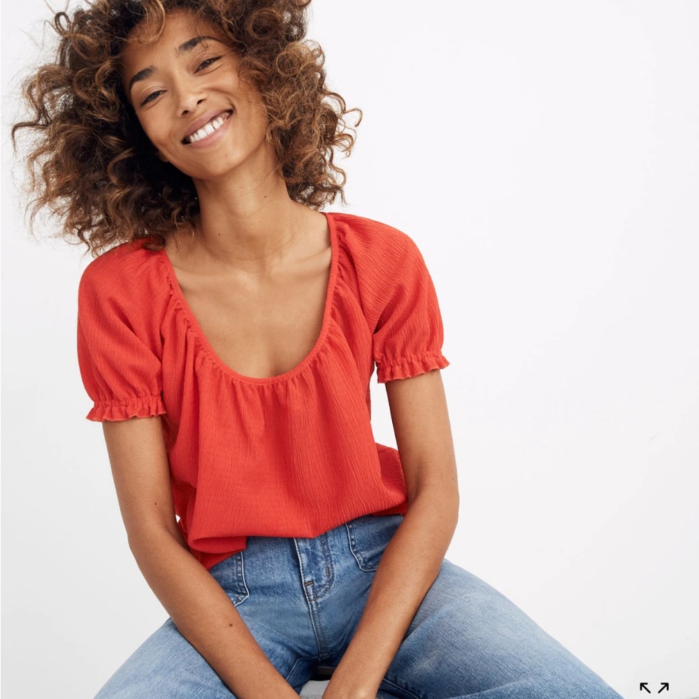 Madewell Texture & Thread Peasant Top, Size S